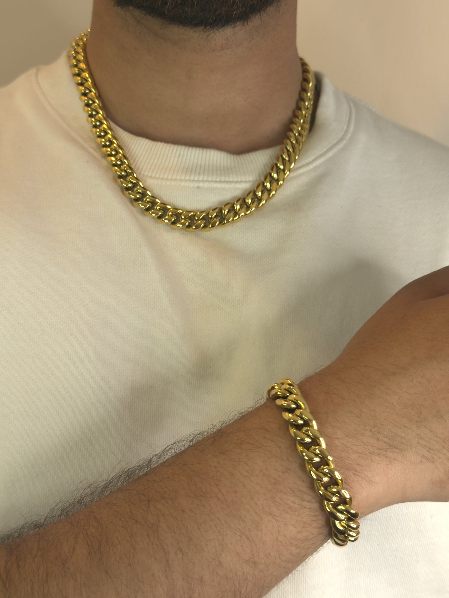 12mm Cubaanse Ketting & Armband Combo